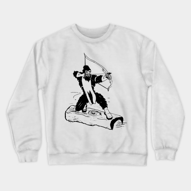 Bigfoot Bow Hunting Silhouette Crewneck Sweatshirt by Tesszero